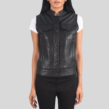 Classic Leather Vest Women – Timeless Biker Vibe