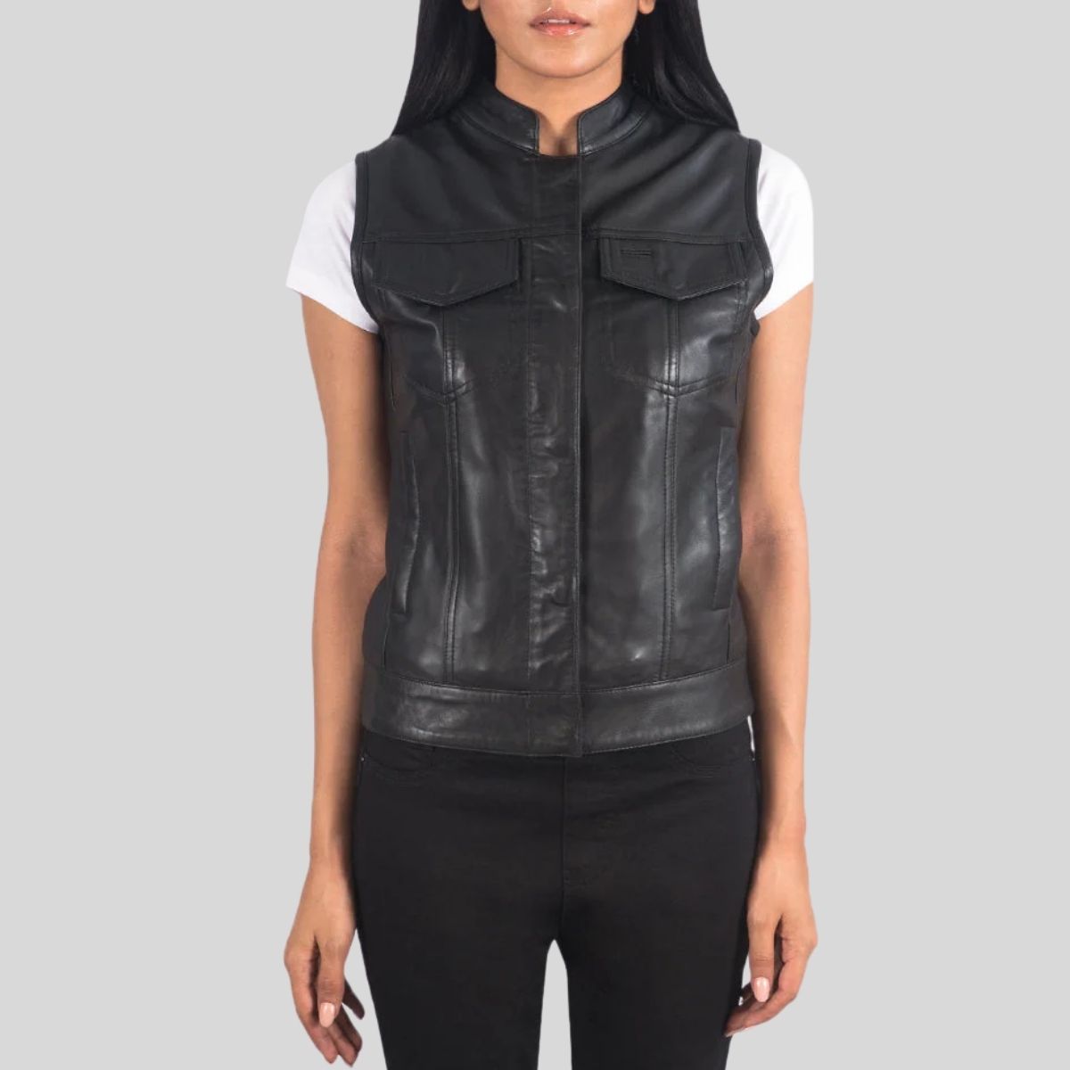Classic Leather Vest Women – Timeless Biker Vibe