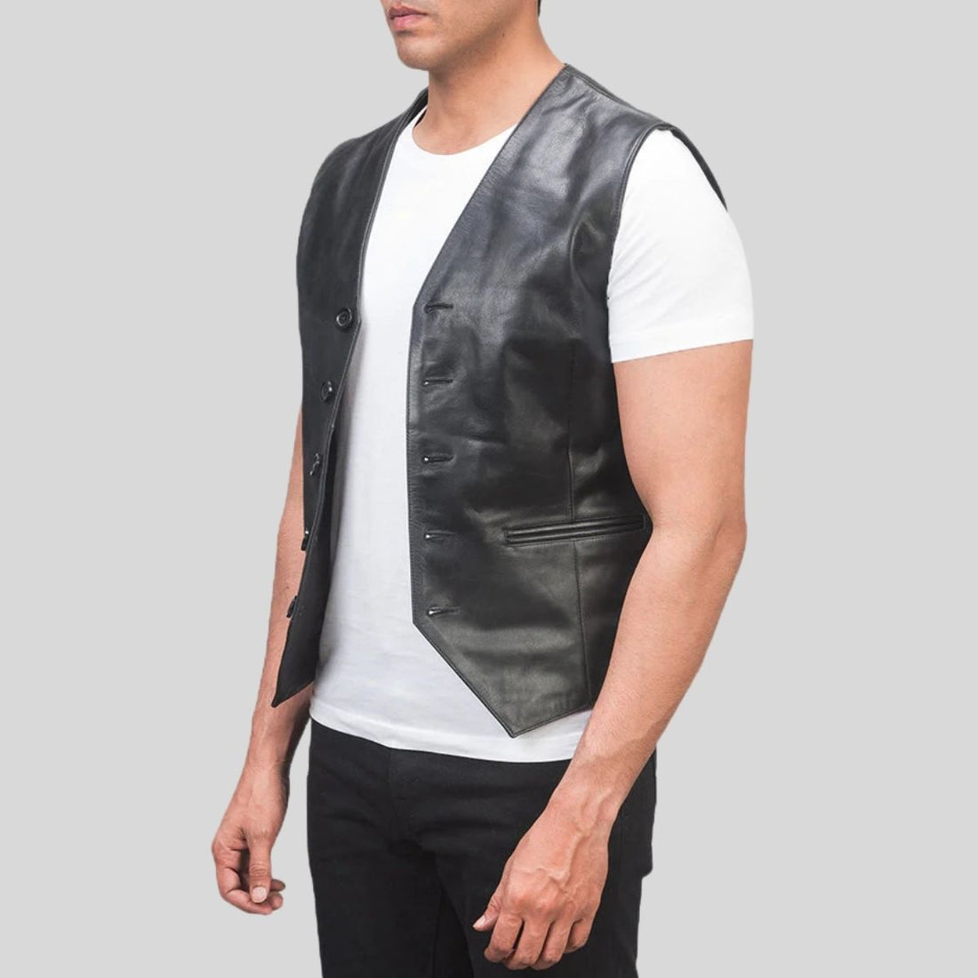 Vintage Leather Vest Men – Timeless Western Fit